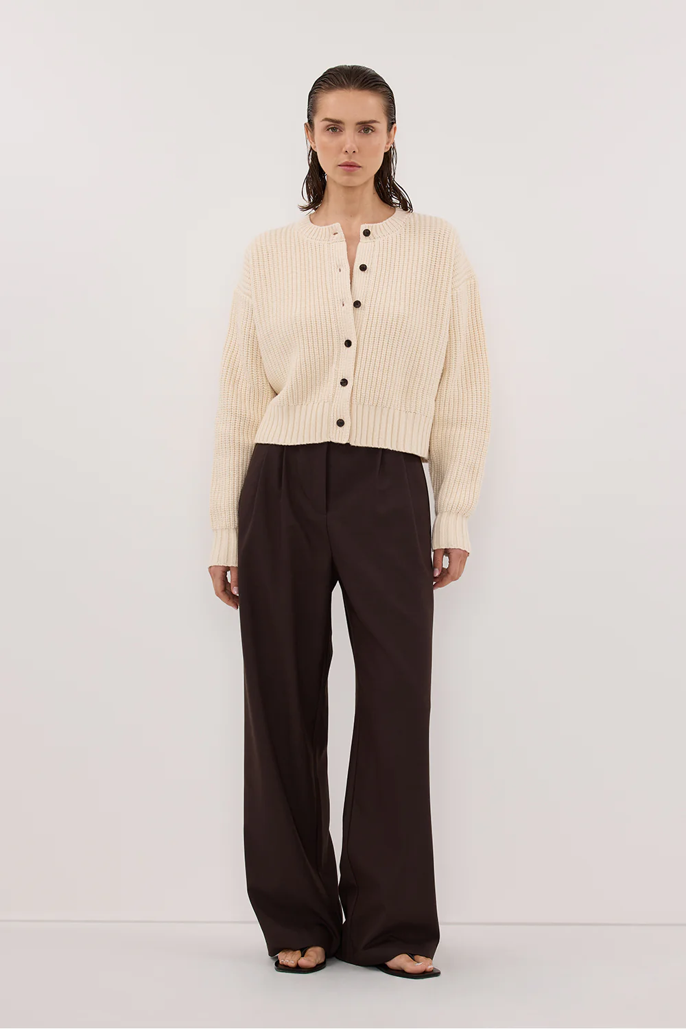 EVALINA SANDSTONE KNIT CARDIGAN - Gamepaces