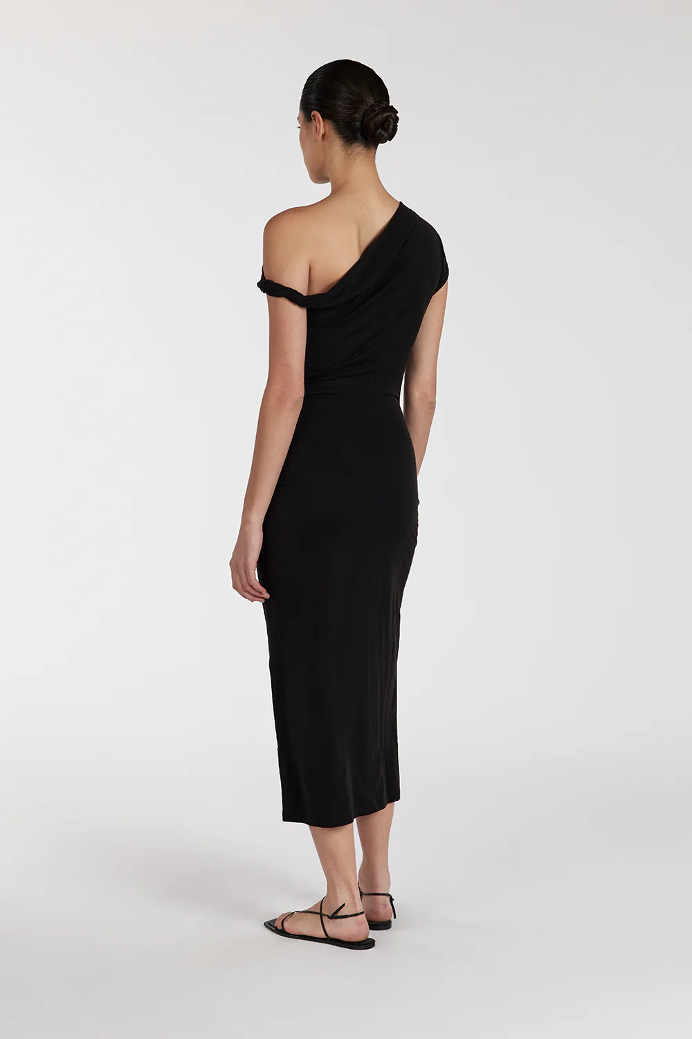RIO WASHED BLACK DRAPED MAXI DRESS - Gamepaces