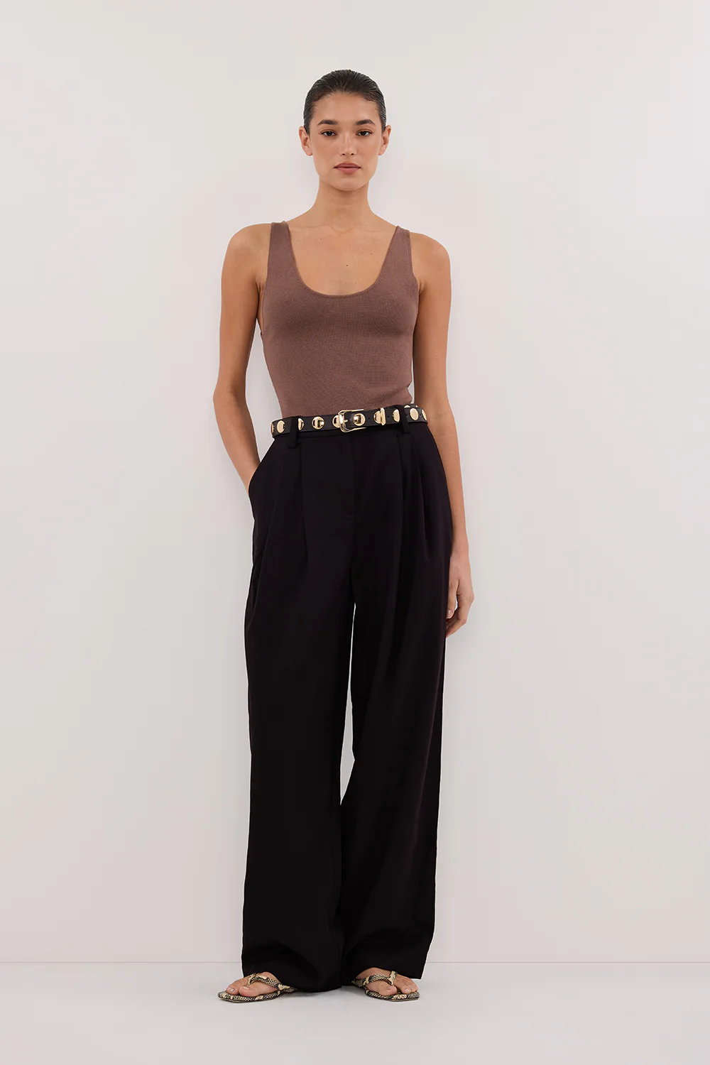 TROY TAUPE KNIT TANK - Gamepaces