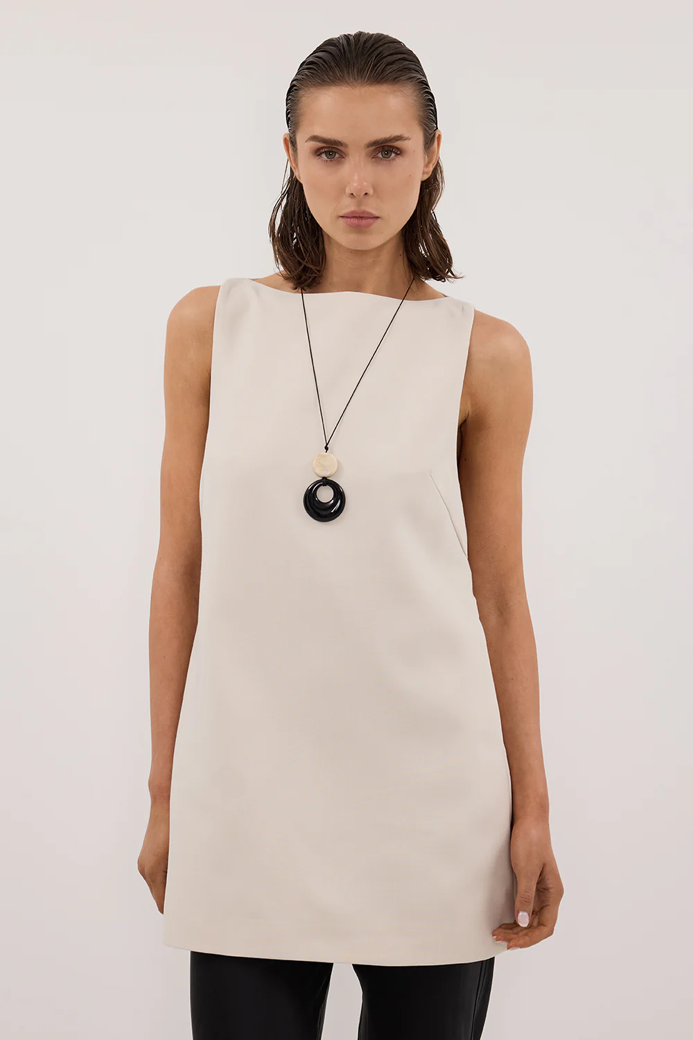 ROWIE BONE SLEEVELESS BOAT NECK TUNIC TOP - Gamepaces