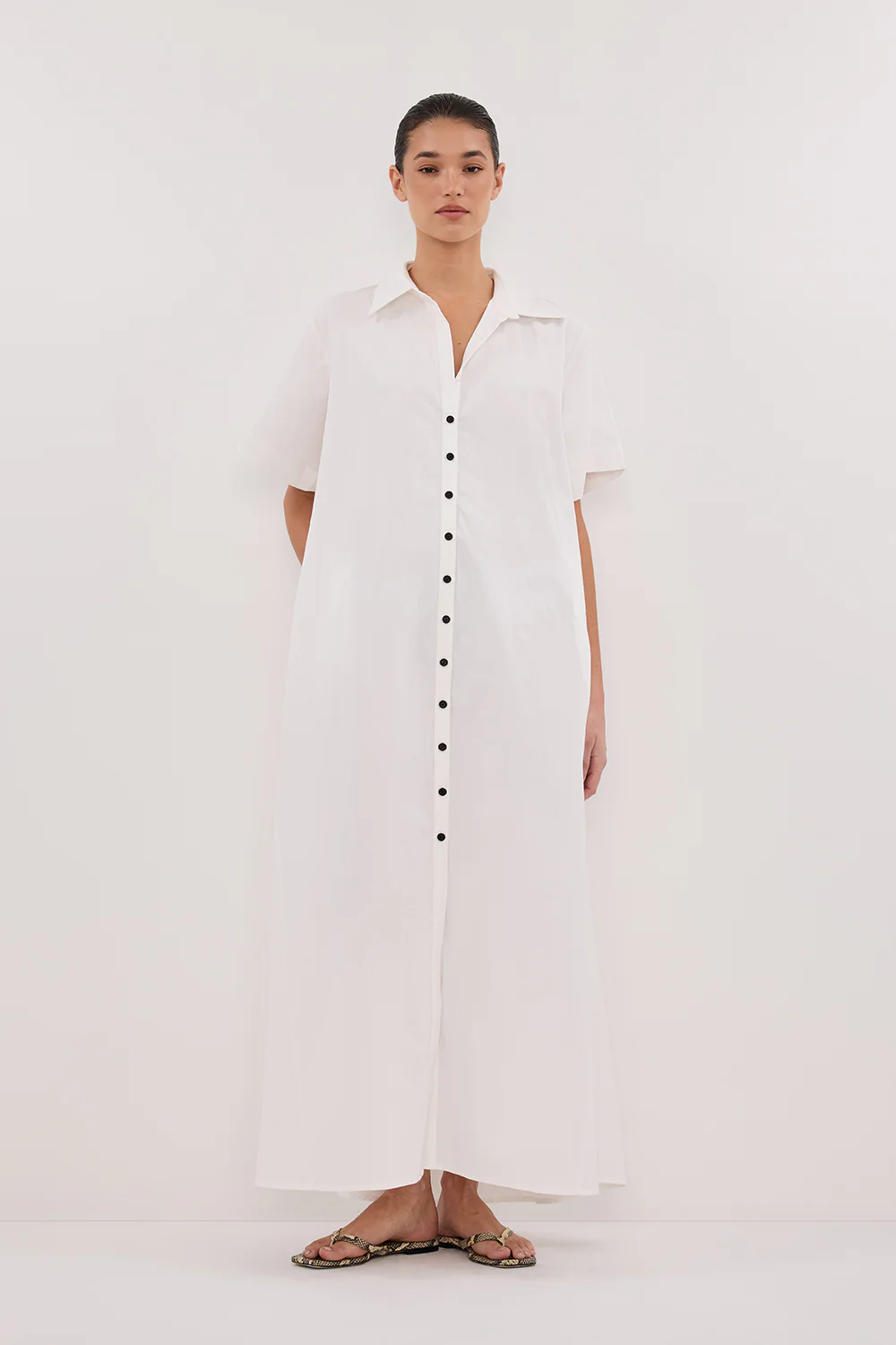 VIOLET WHITE SHIRT MIDI DRESS - Gamepaces