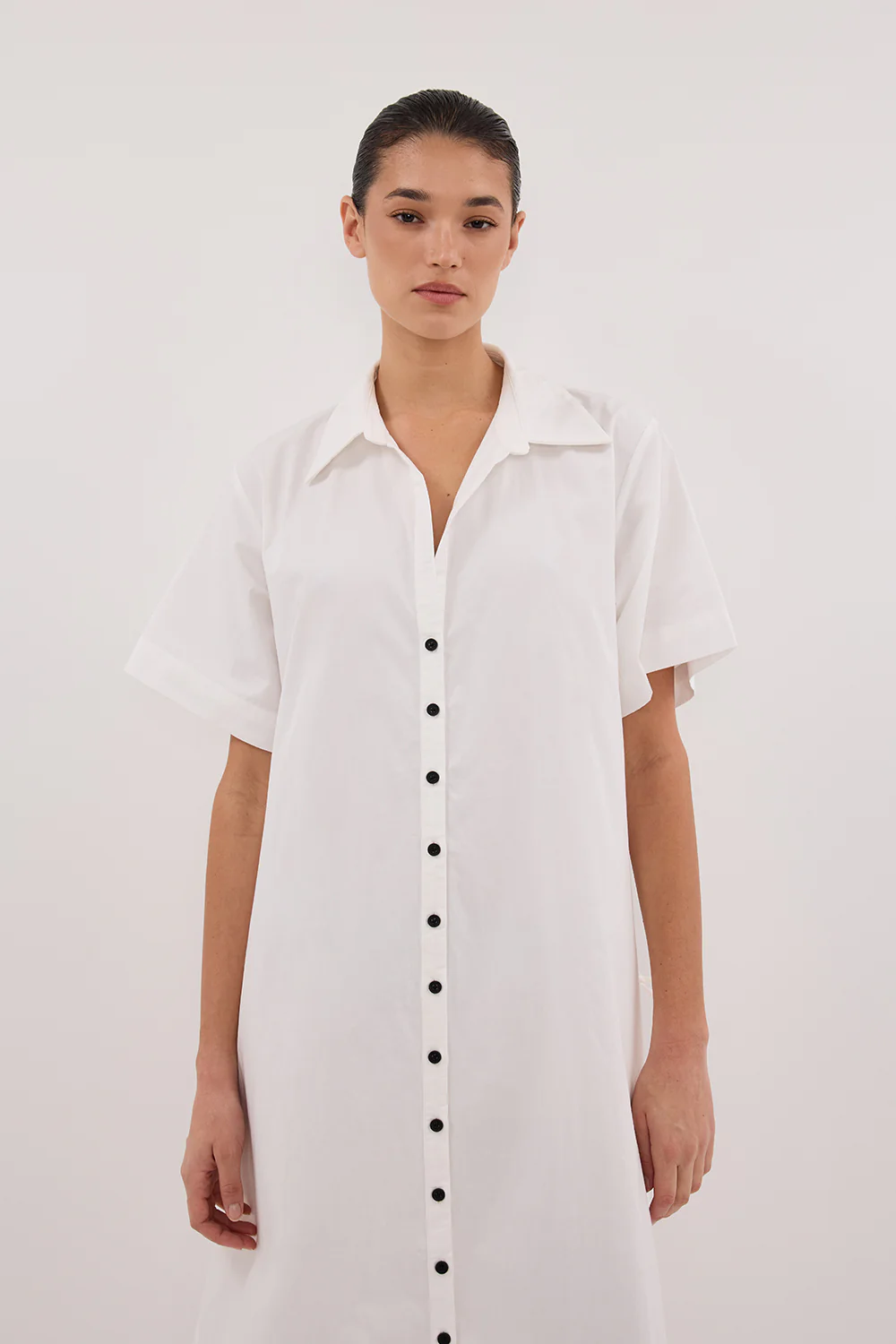 VIOLET WHITE SHIRT MIDI DRESS - Gamepaces