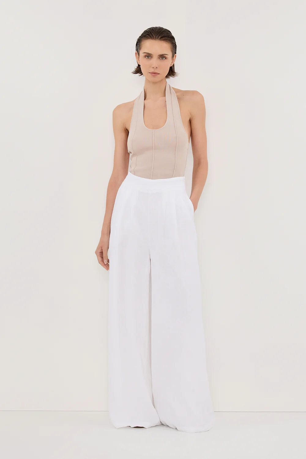 CODY WHITE WIDE LINEN PANT - Gamepaces