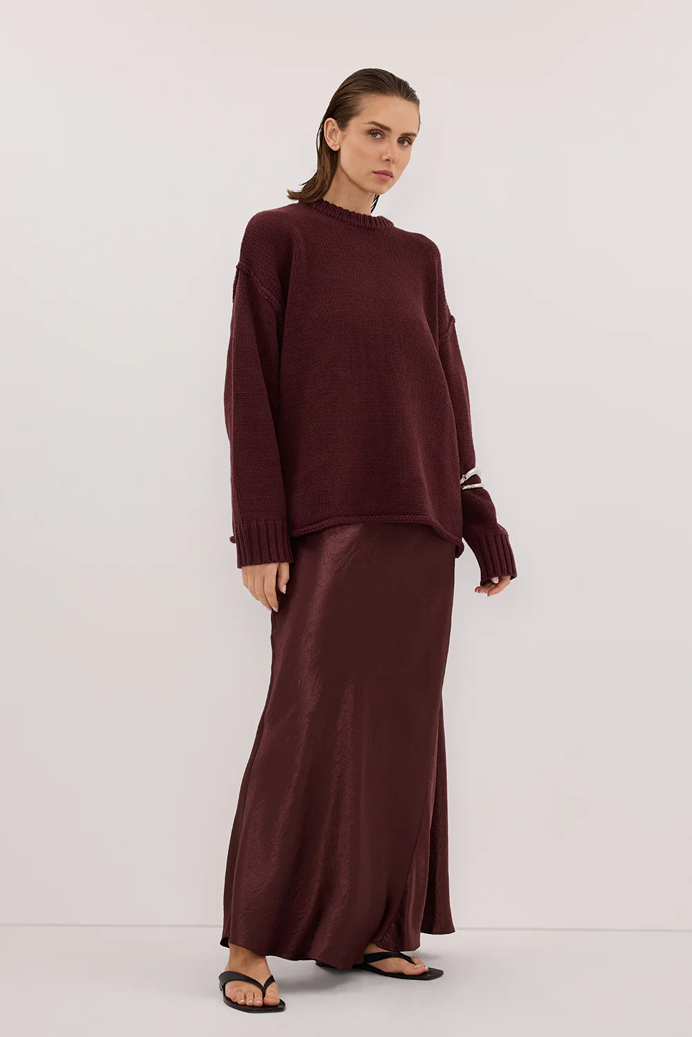 ROY WALNUT OVERSIZED LONGLINE KNIT JUMPER - Gamepaces