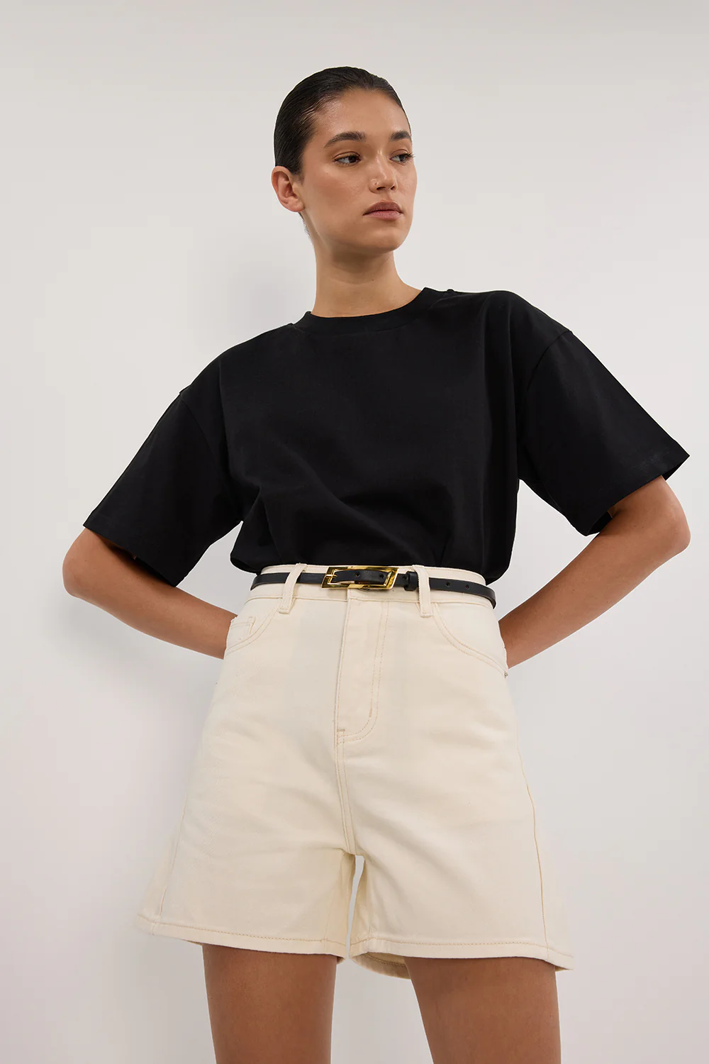 FINN CREAM DENIM SHORT - Gamepaces