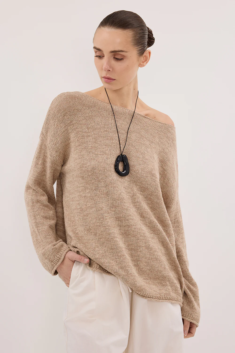 ALIZA NATURAL LONG SLEEVE KNIT JUMPER - Gamepaces