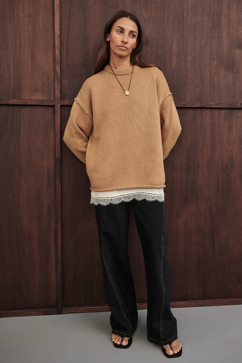 CARSON JET BLACK WIDE LEG JEAN - Gamepaces