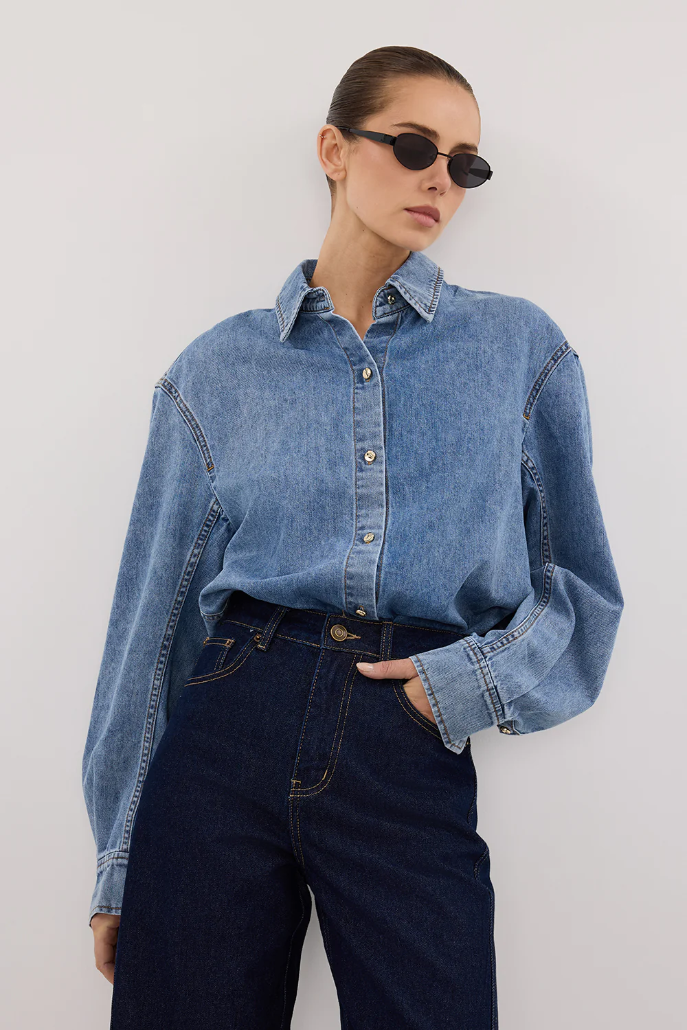 AMARA LIGHT BLUE DENIM SHIRT - Gamepaces