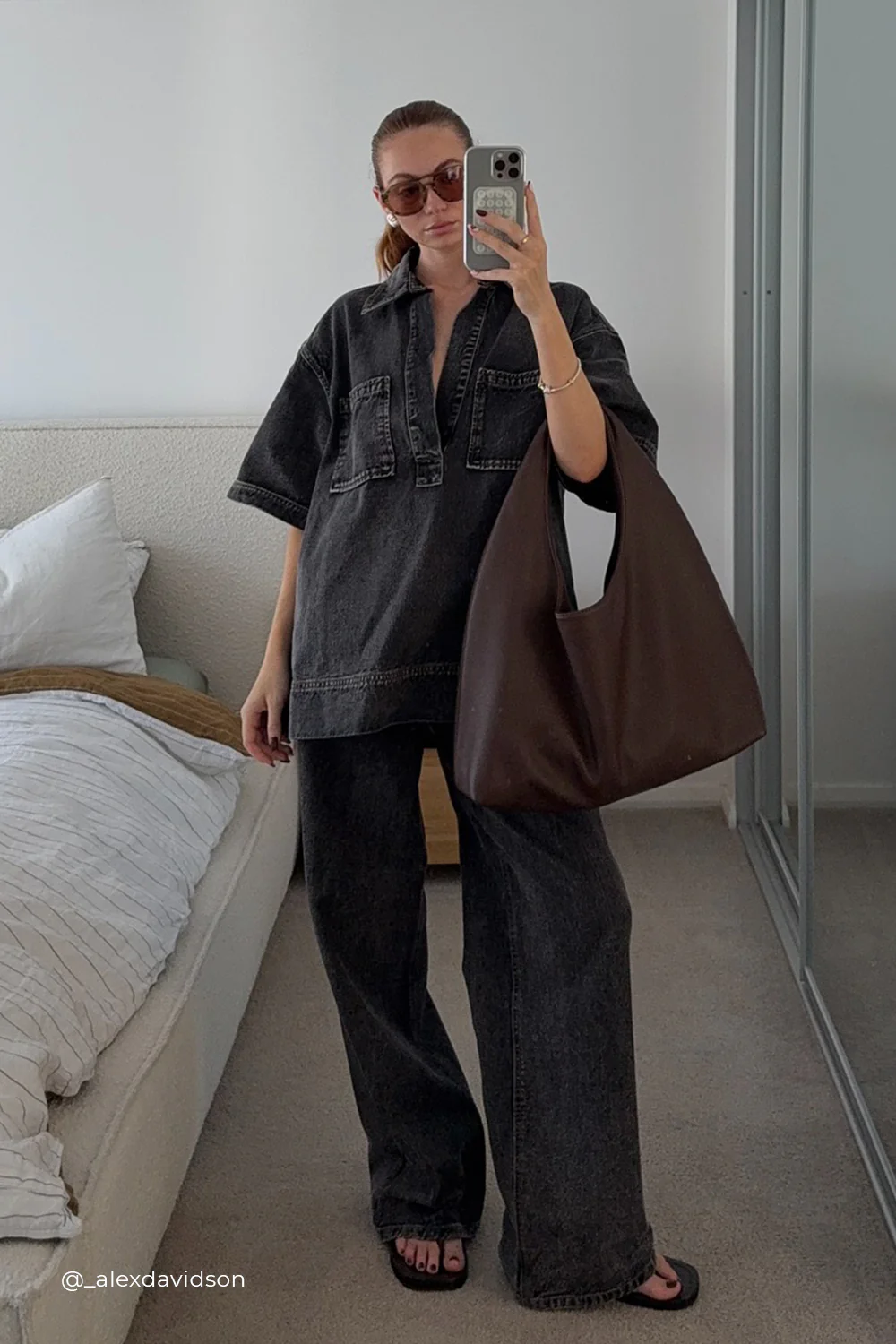 MASON WASHED BLACK BOXY DENIM SHIRT - Gamepaces