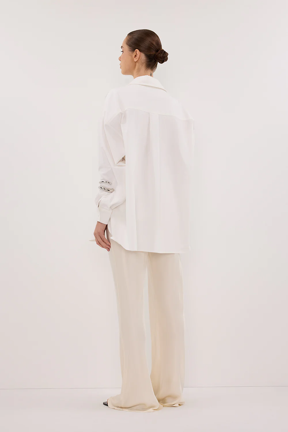 RHEA WHITE OVERSIZED COTTON SHIRT - Gamepaces