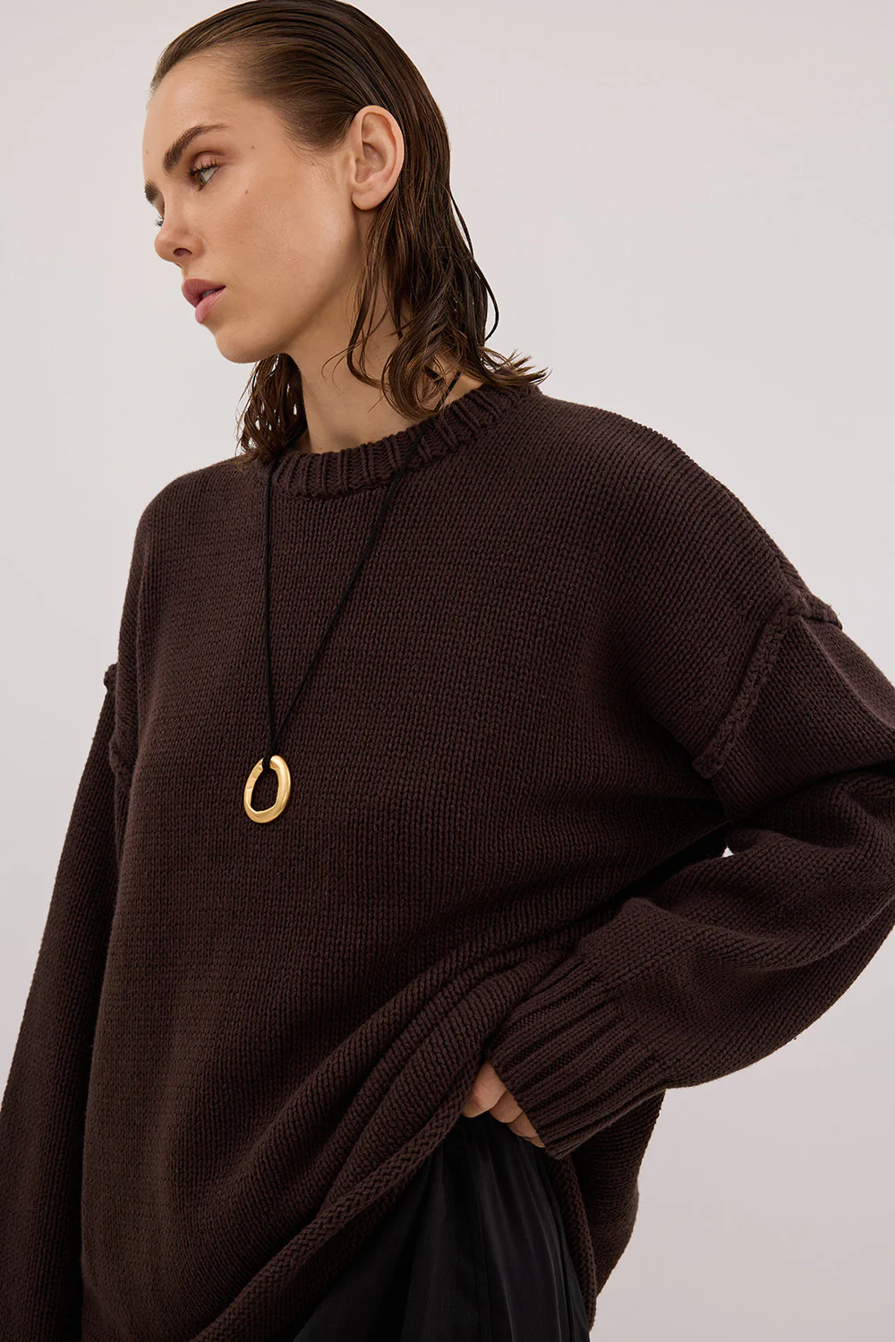 ROY CHOC OVERSIZED LONGLINE KNIT JUMPER - Gamepaces