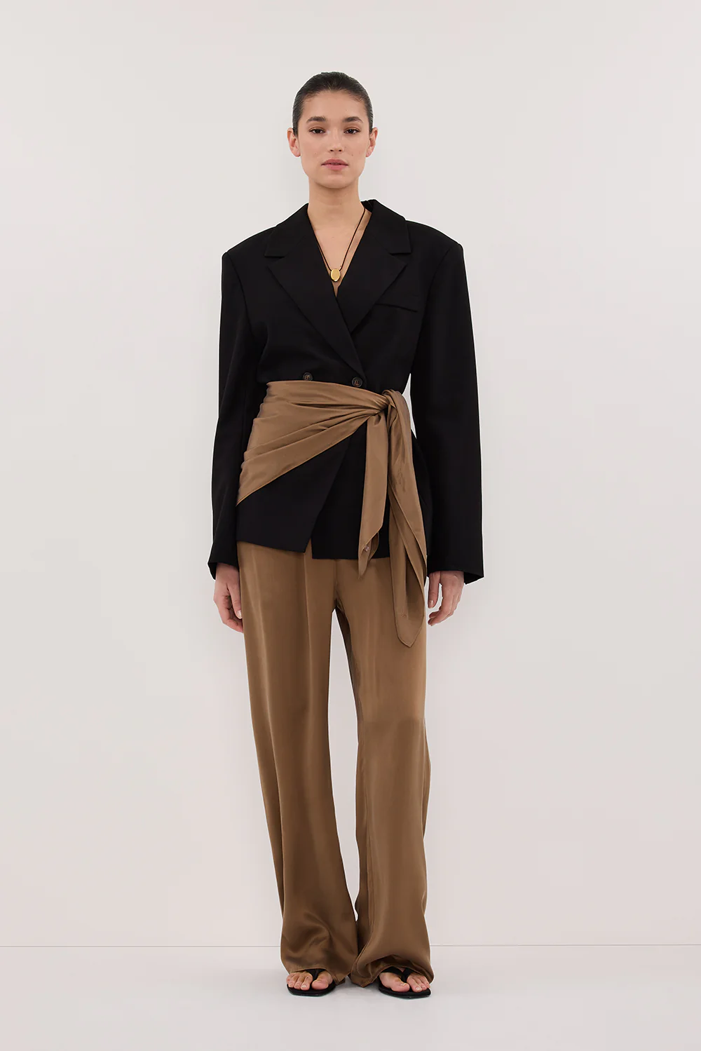 PERCY CHESTNUT SILK SCARF TOP - Gamepaces