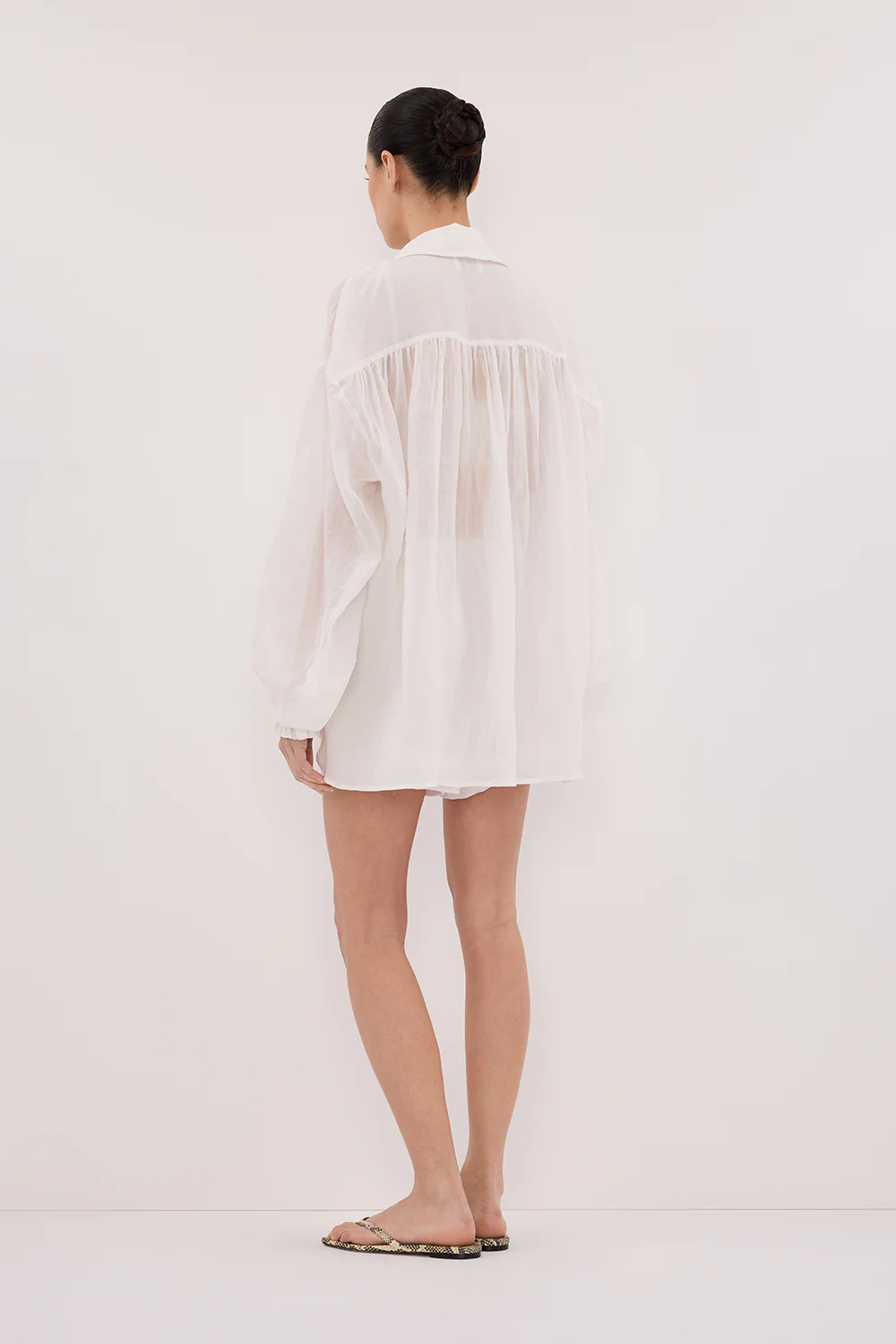 MILLER WHITE RAMIE LONG SLEEVE SHIRT - Gamepaces