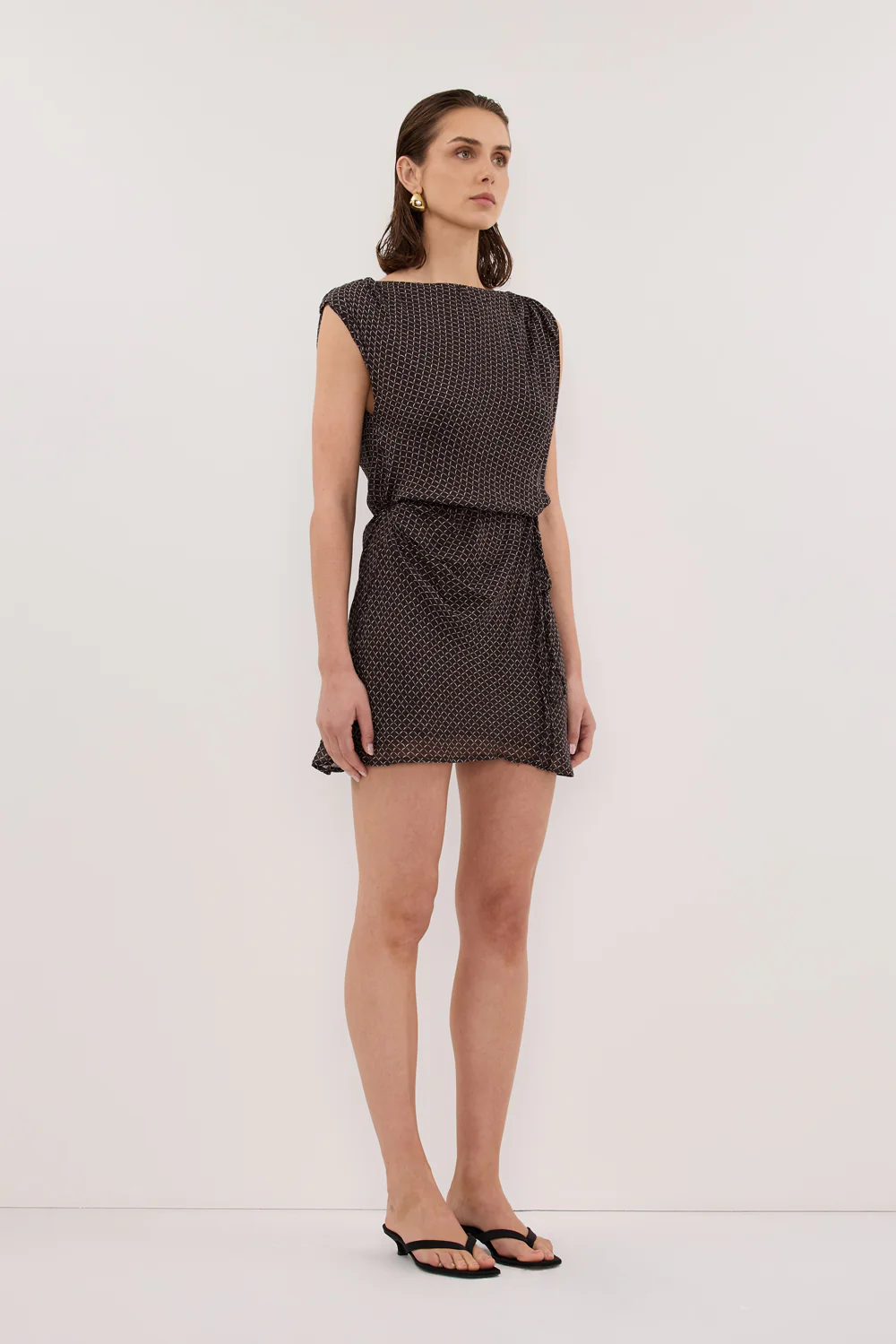 TIA CHOC MICRO CHECK MINI DRESS - Gamepaces