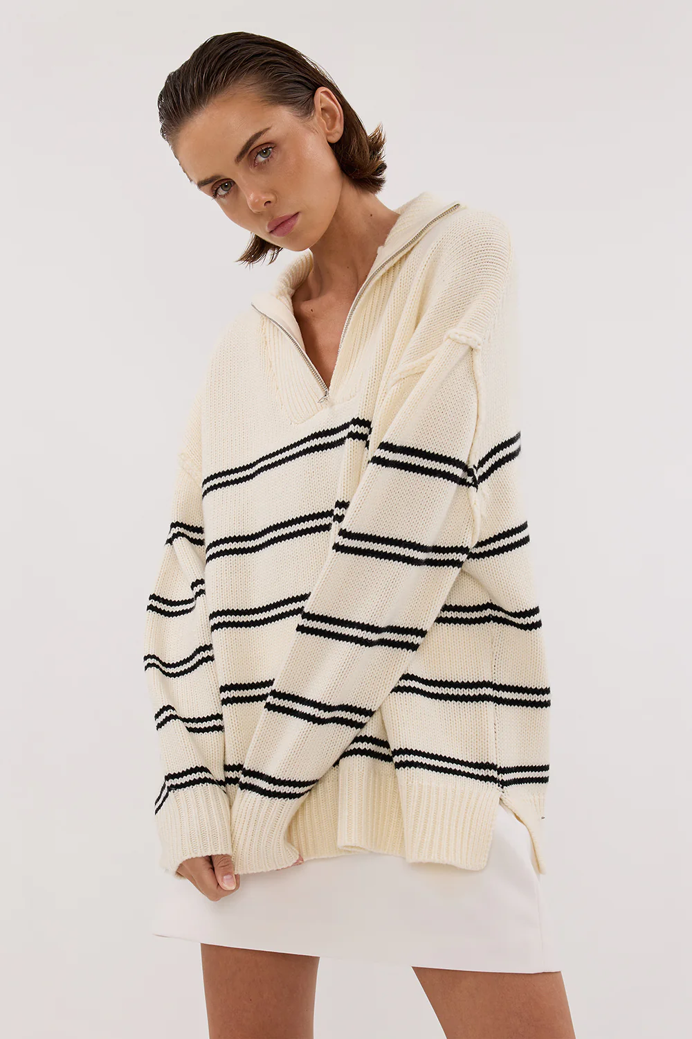 KATE CREAM STRIPE KNIT JUMPER - Gamepaces