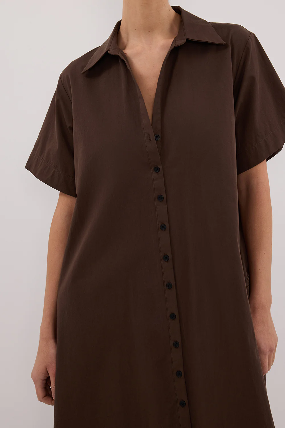 VIOLET BITTER CHOC SHIRT MIDI DRESS - Gamepaces