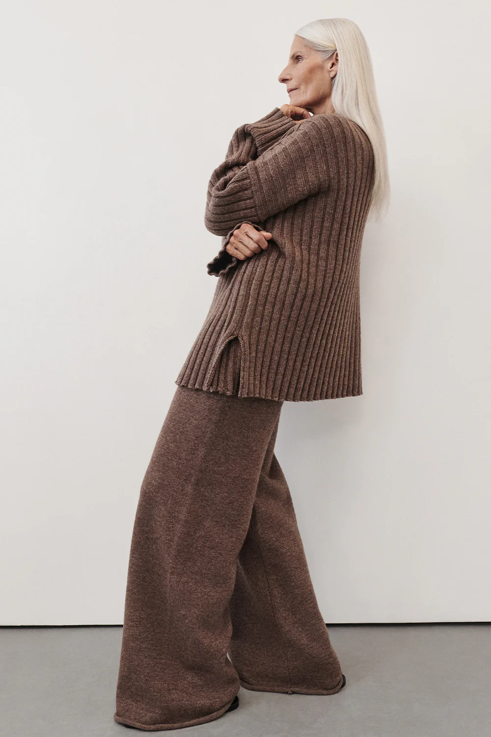 TUCSON MOCHA WIDE LEG KNIT PANT - Gamepaces