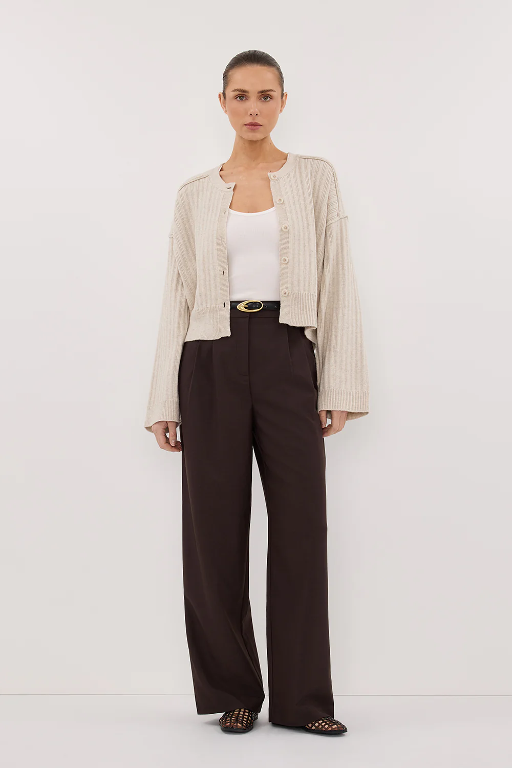 DAHLIA CHALK KNIT CARDIGAN - Gamepaces