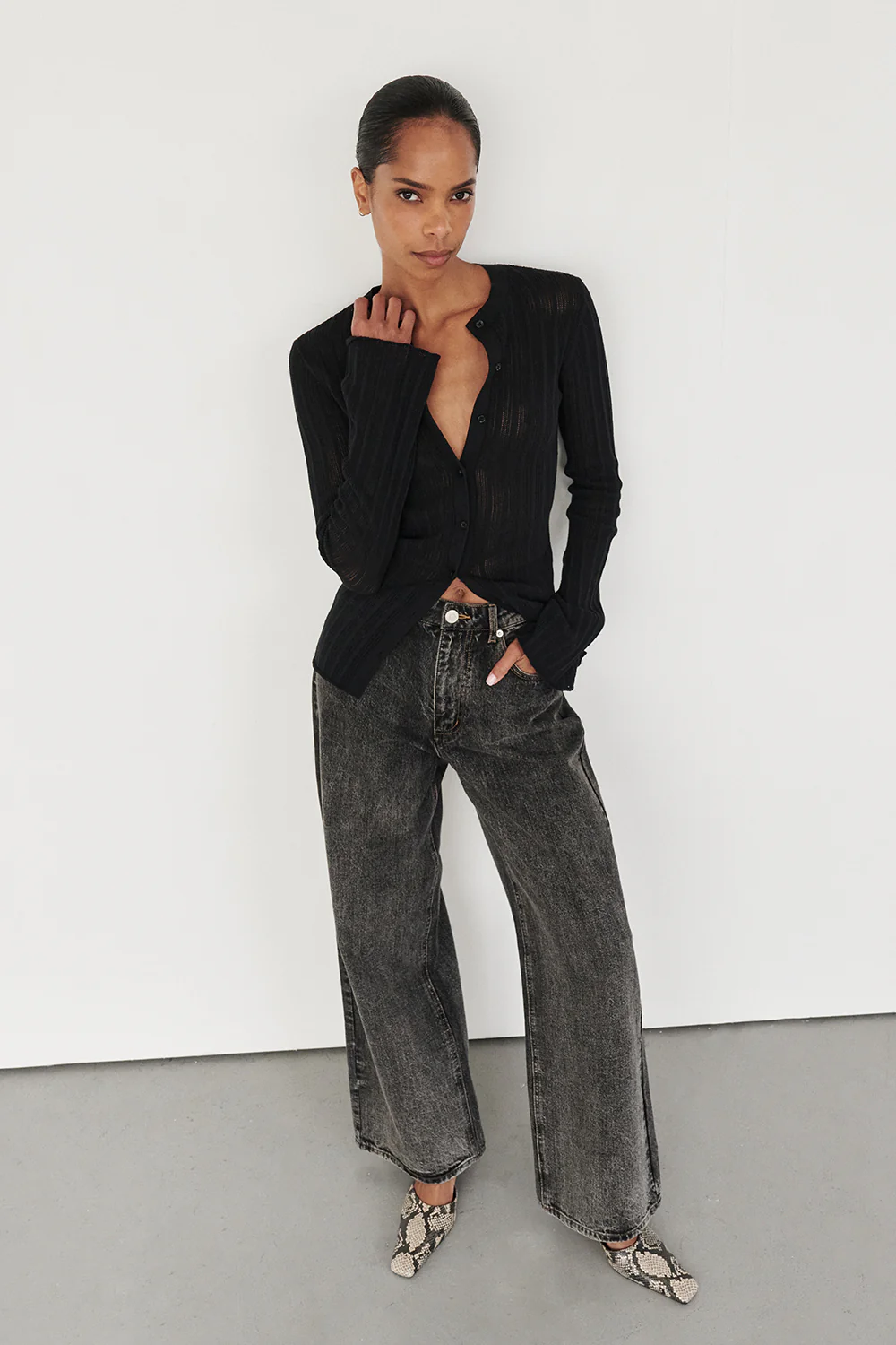 REAGAN 2.0 WASHED BLACK SLOUCHY JEAN - Gamepaces