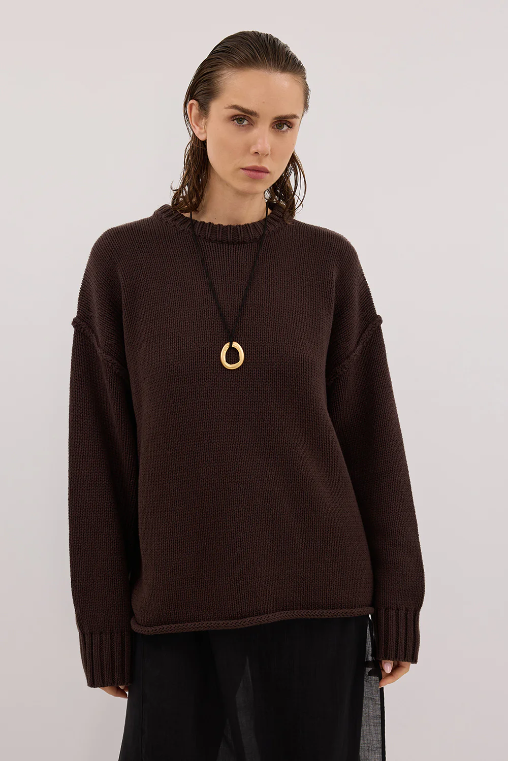 ROY CHOC OVERSIZED LONGLINE KNIT JUMPER - Gamepaces