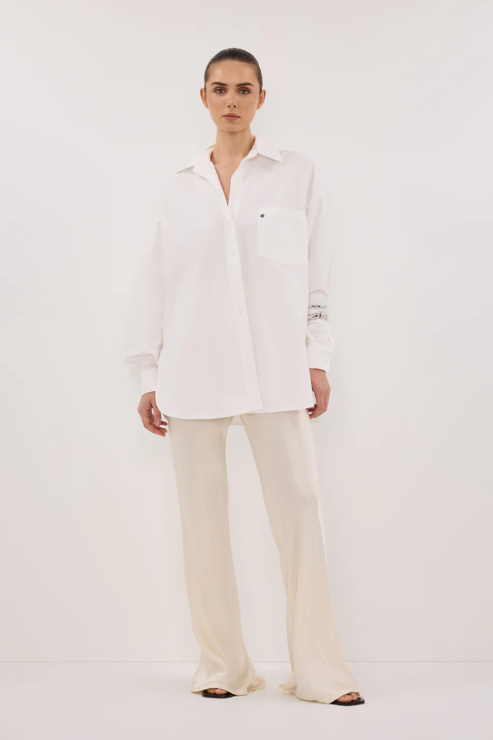 RHEA WHITE OVERSIZED COTTON SHIRT - Gamepaces
