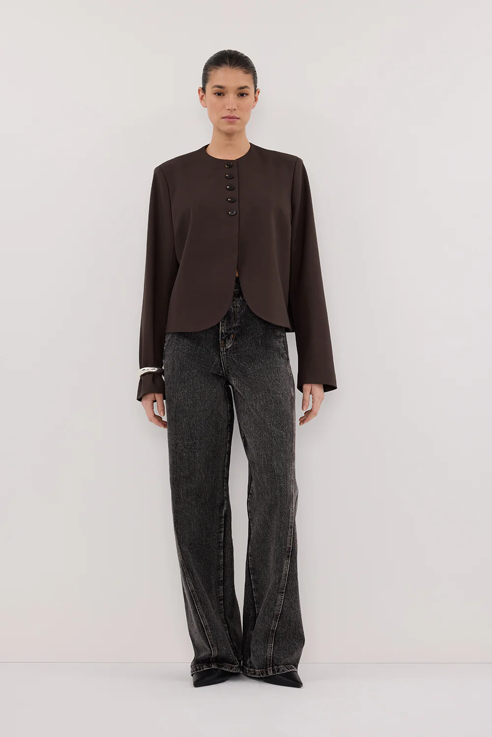 RYAN BITTER CHOC CROPPED BLAZER - Gamepaces