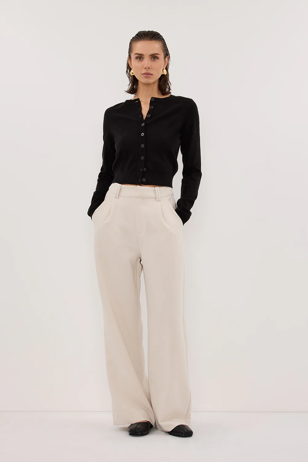 MONACO BLACK LONG SLEEVE CARDIGAN - Gamepaces