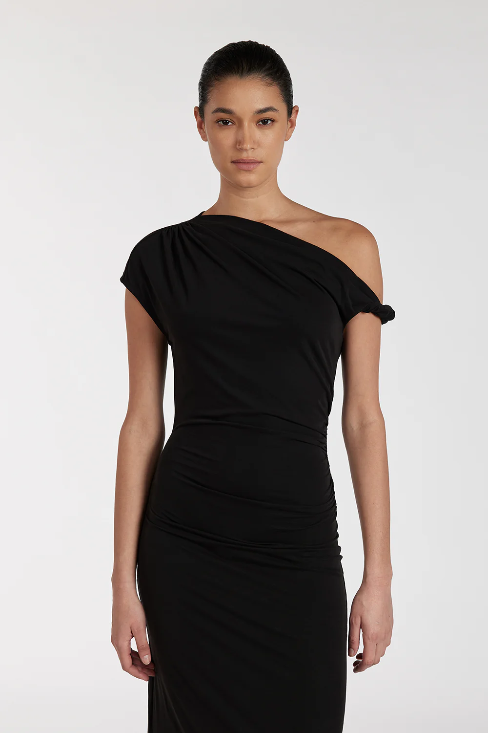 RIO WASHED BLACK DRAPED MAXI DRESS - Gamepaces