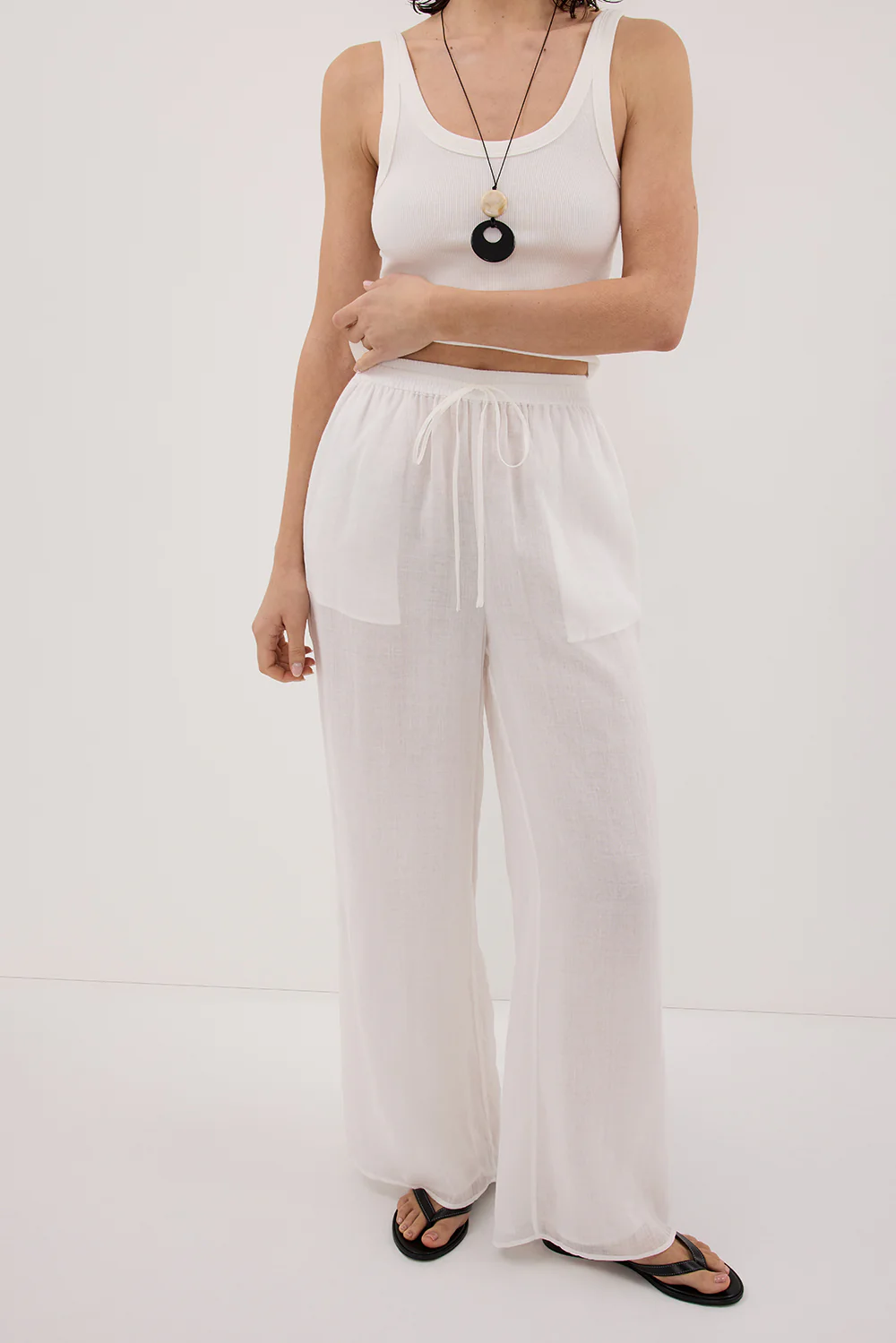 GINNY WHITE RAMIE PANT - Gamepaces