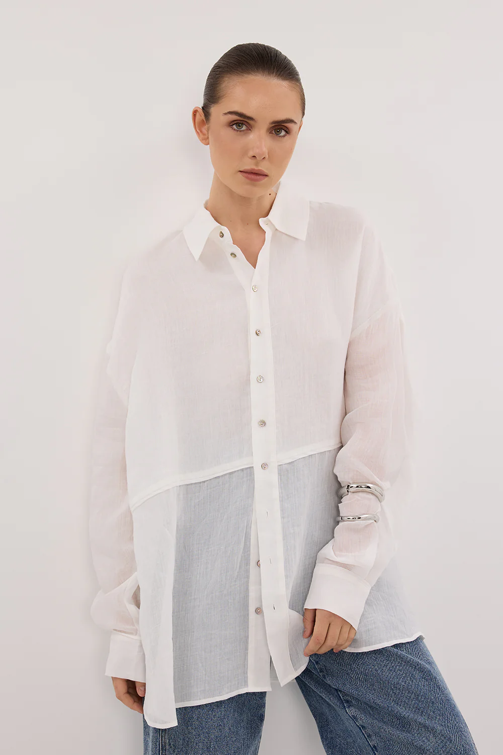 GIGI WHITE RAMIE LONG SLEEVE SHIRT - Gamepaces