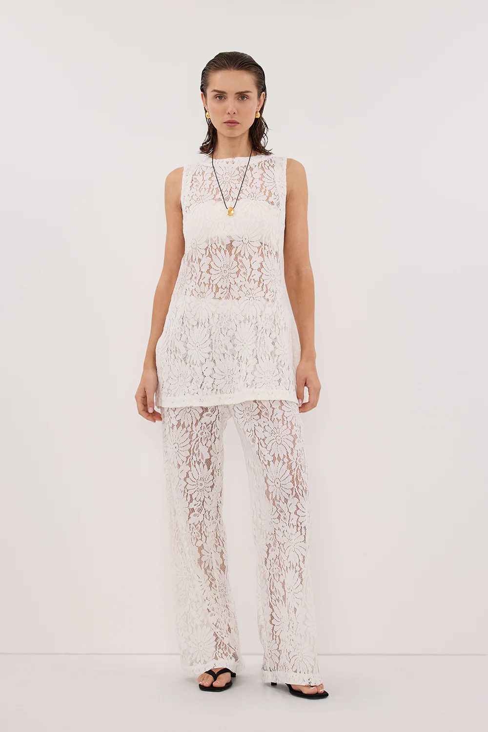 WILMA WHITE LACE PANT - Gamepaces