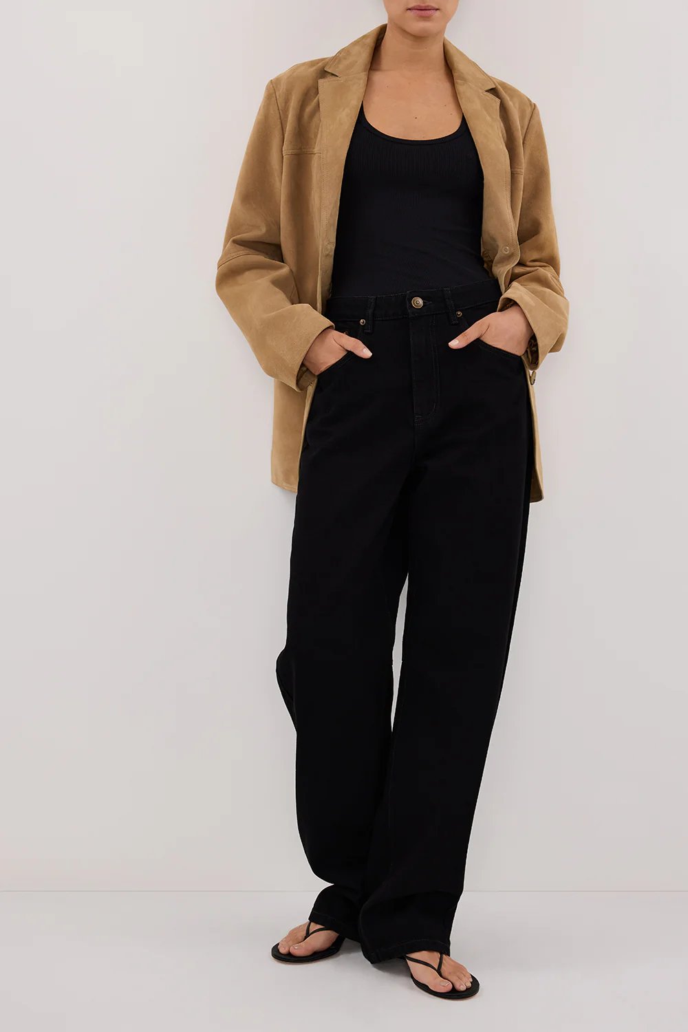 LIV BLACK DENIM BARREL LEG JEAN - Gamepaces