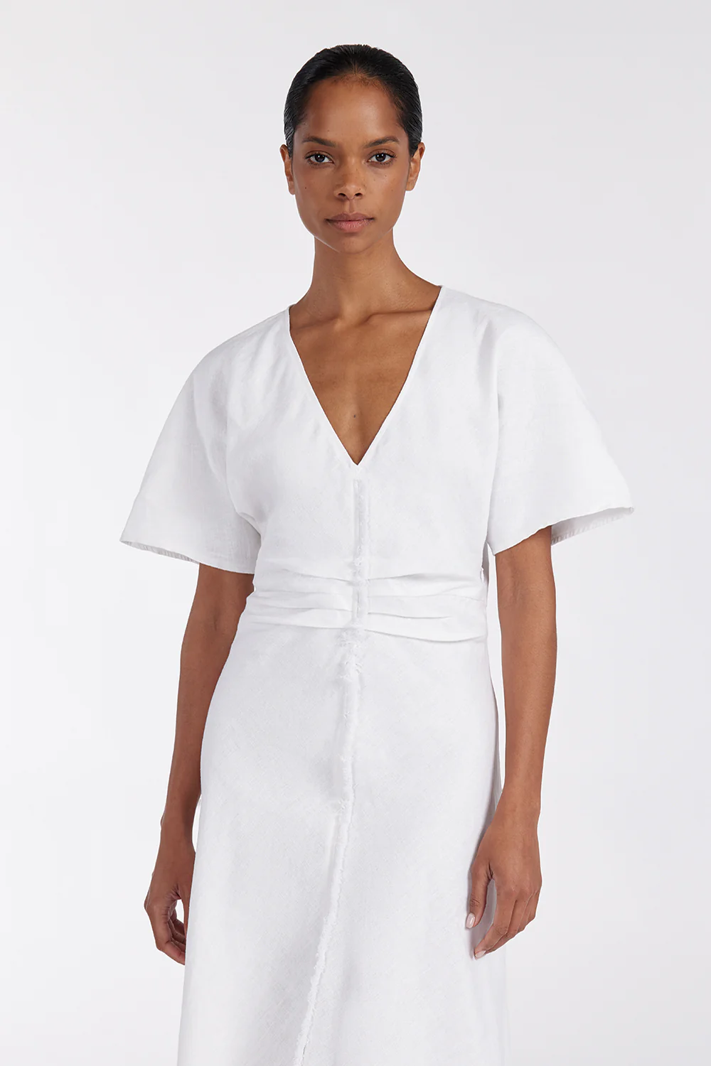 ZAHARA WHITE FRINGING MIDI DRESS - Gamepaces
