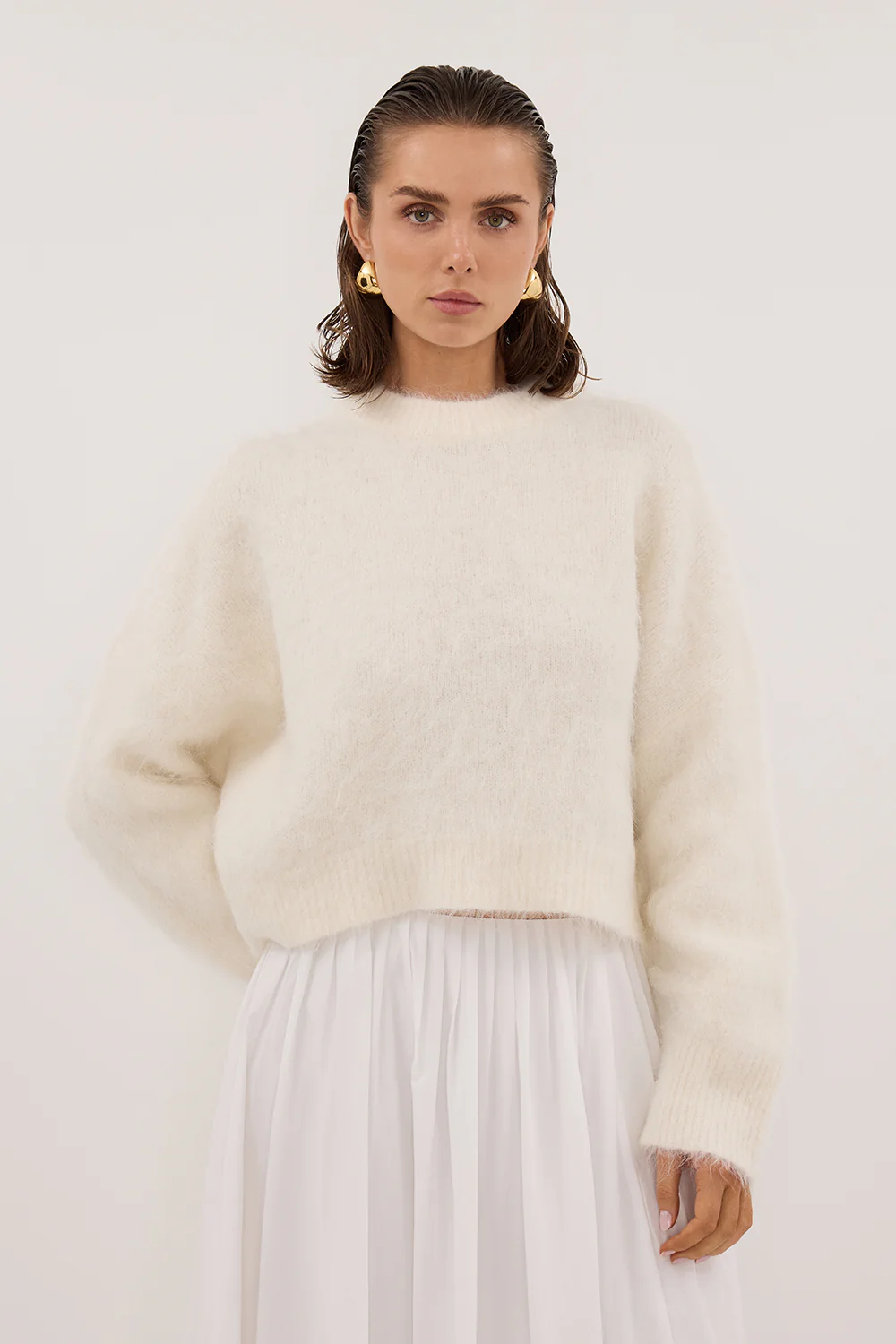 SALMA IVORY TUCK SLEEVE JUMPER - Gamepaces