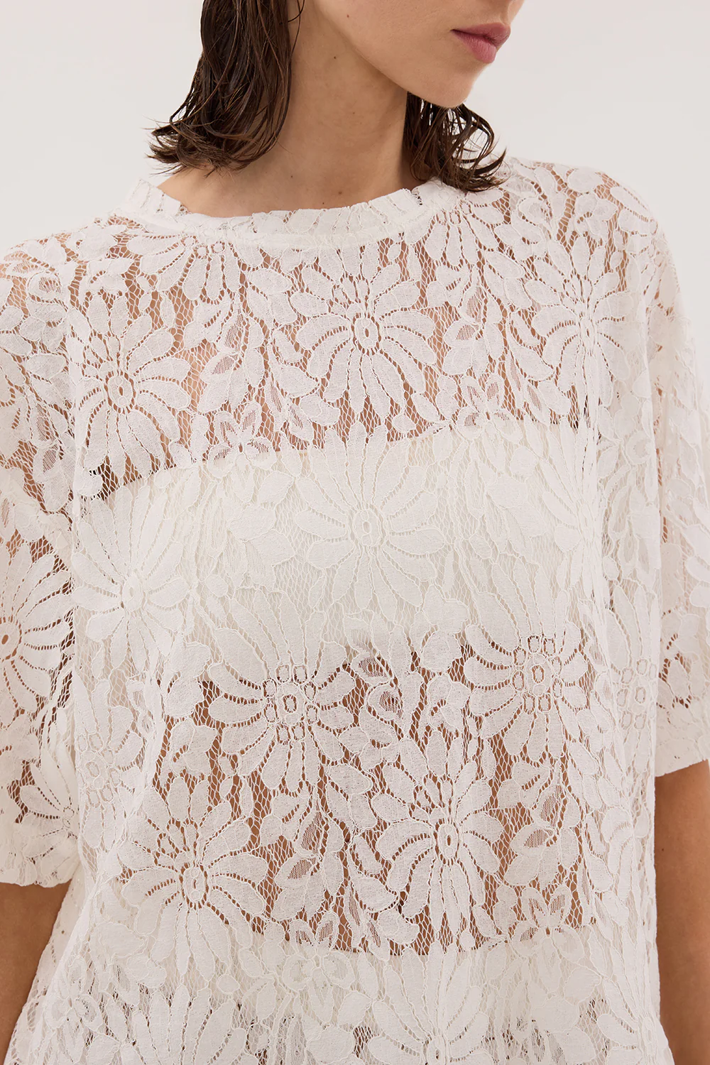 WILMA WHITE LACE TEE - Gamepaces