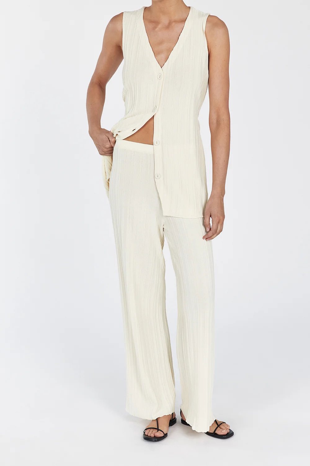SYLVIA CREAM KNIT PANT - Gamepaces