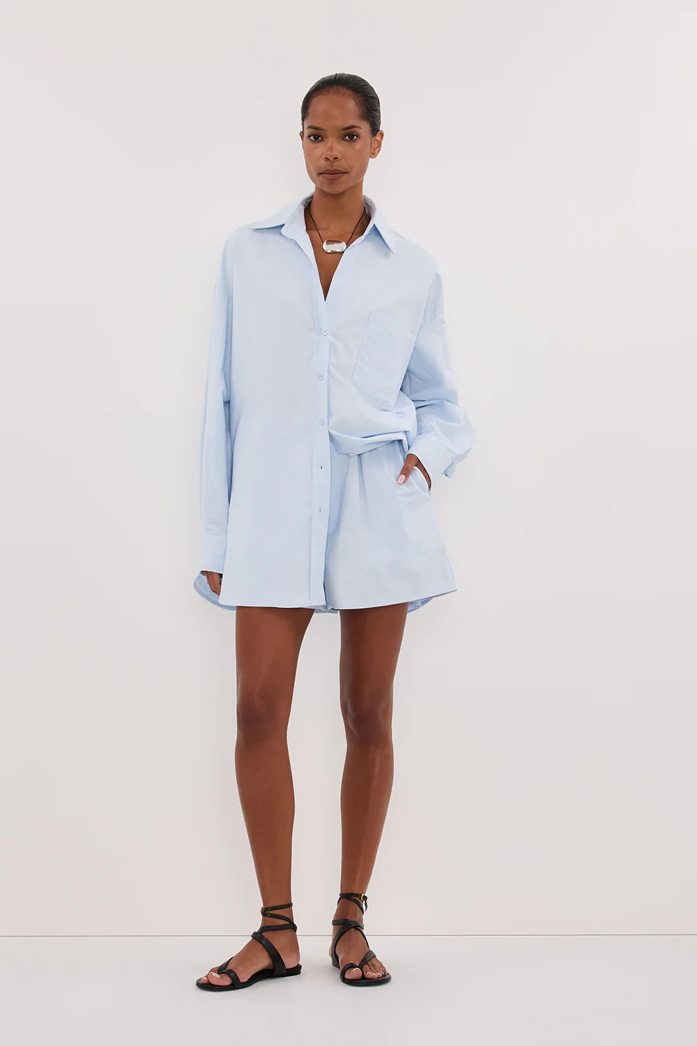 RHEA 2.0 ICE BLUE COTTON SHORT - Gamepaces